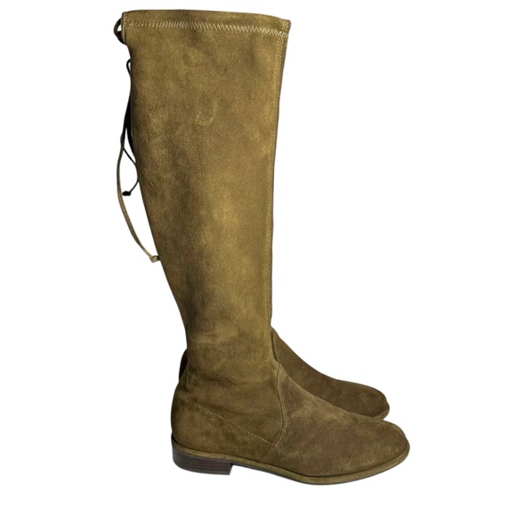 Stuart Weitzman Jocey Over-The-Knee Green Suede Leather Boots Size 5 - Picture 2 of 8